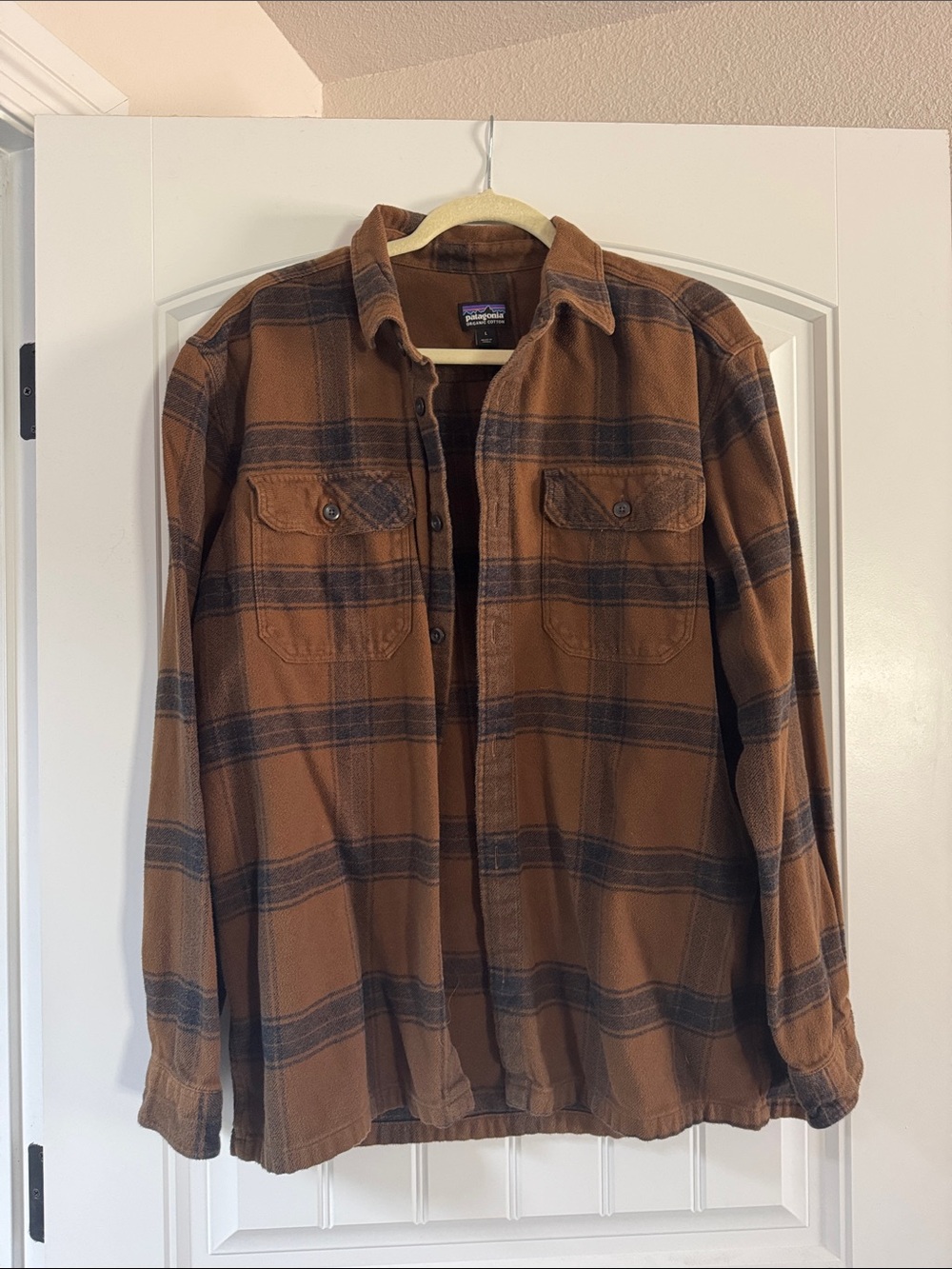 Men's Patagonia Brown Plaid Flannel Shirt Jacket